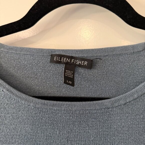 Eileen Fisher Silk & Organic Cotton Sweater in Dusty Blue Size L - Picture 2 of 6